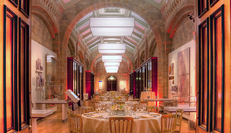 The Images of Nature gallery at the Natural History Museum, ready for an event