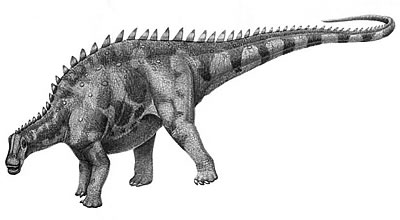 short dinosaur with spikes on back