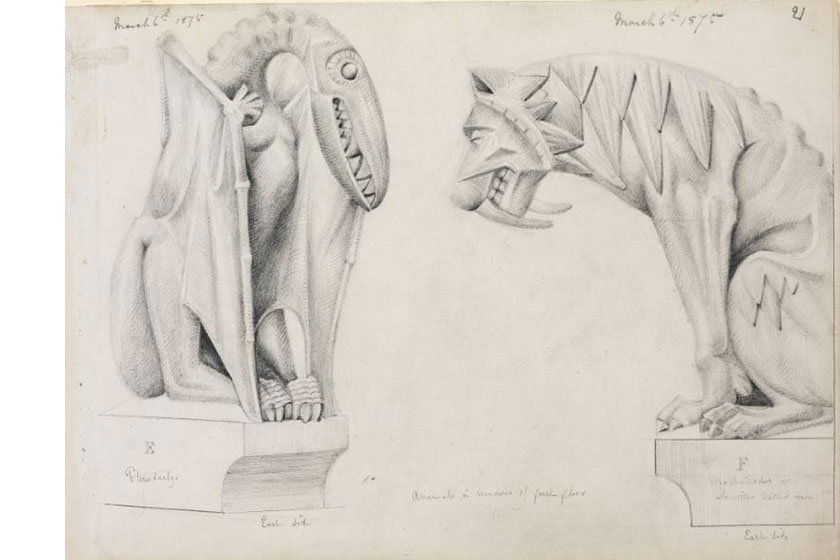 Sketches of extinct animal grotesques