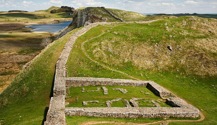 The ruins of Hadrian's wall in Northumberland