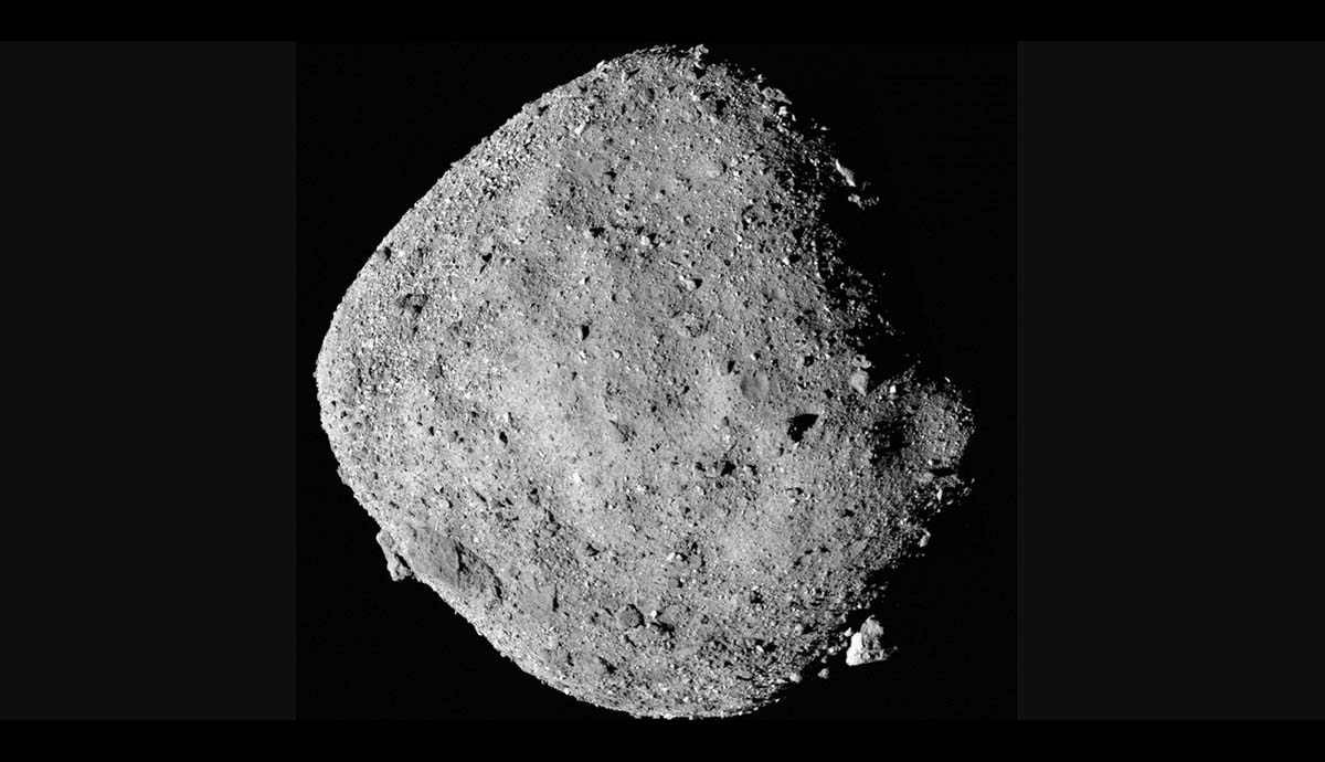 A composite photo showing the asteroid Bennu.