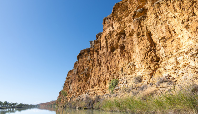 Cliffs alongside the Murray river in Australia.