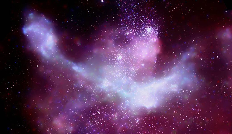 A nebula of swirling dust and gas