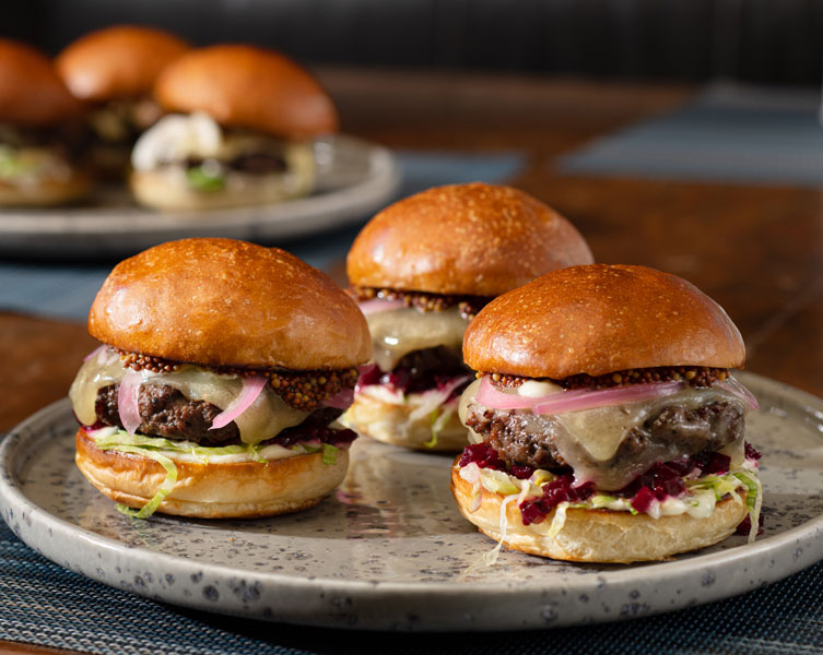 Plant-based burgers on a plate