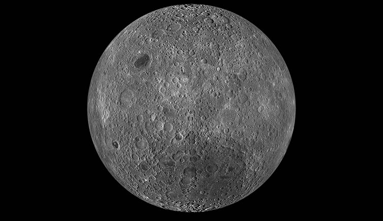A photograph of the far side of the Moon.