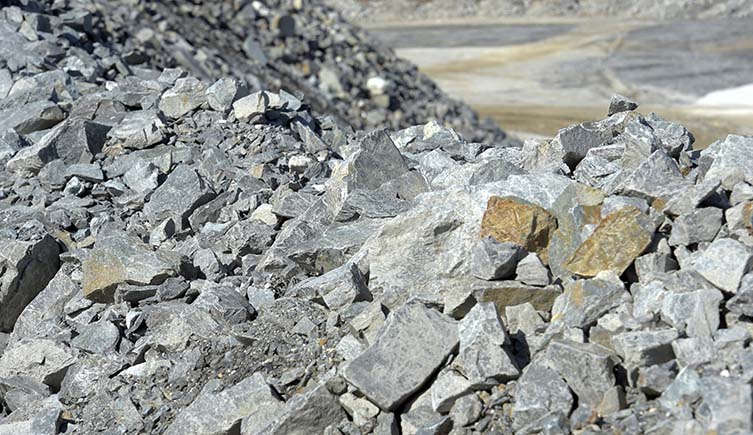 A pile of gray rocks.
