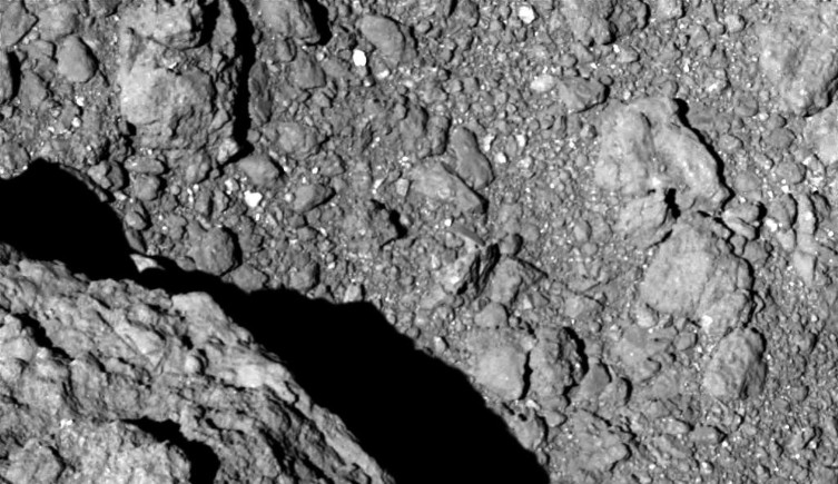An image of Ryugu taken from 64 metres above its surface
