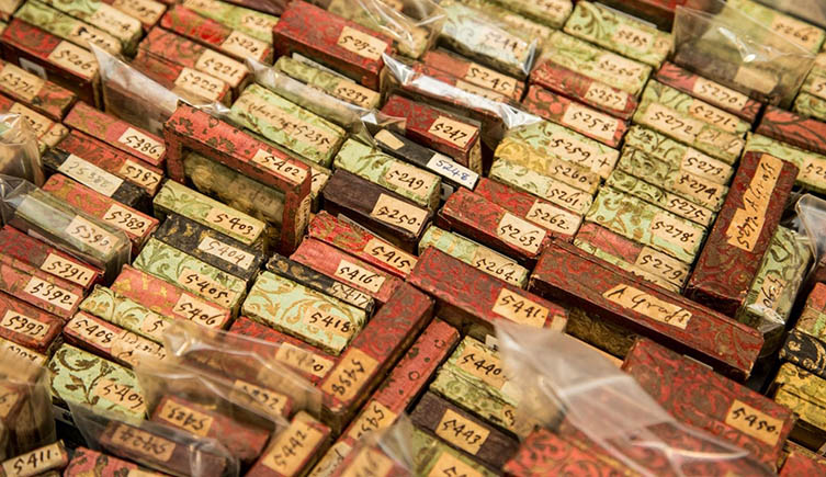 Countless tiny boxes of different all stacked up and labeled with their own unique number.  