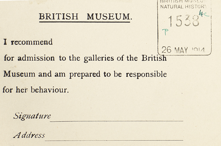 A good-behaviour card implemented by the British Museum
