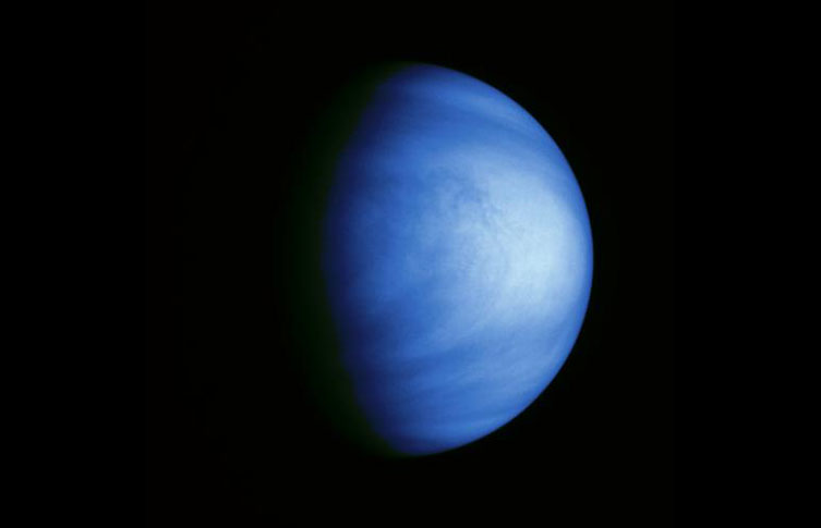 An image of Venus taken through a violet filter