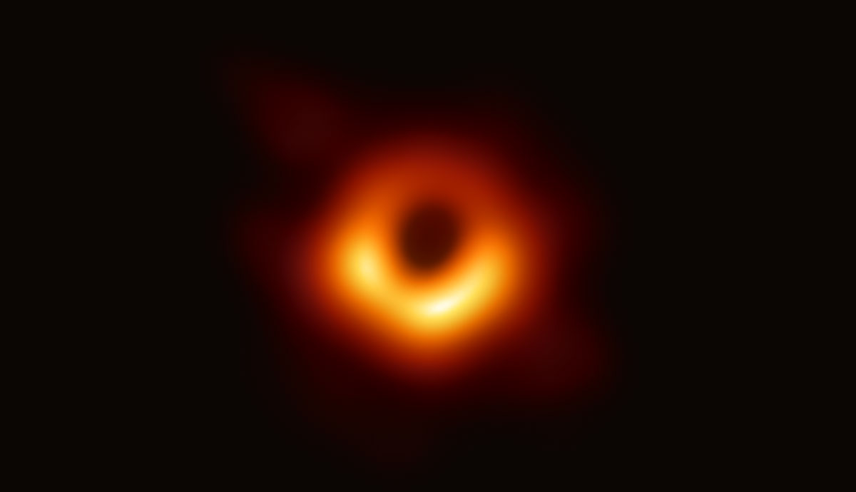 A ring of bright orange light against a black background