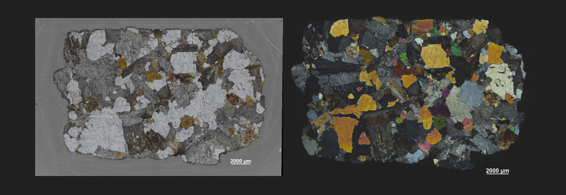 lithium-fluorine granite in polished thin section