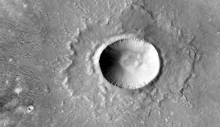A crater on Mars