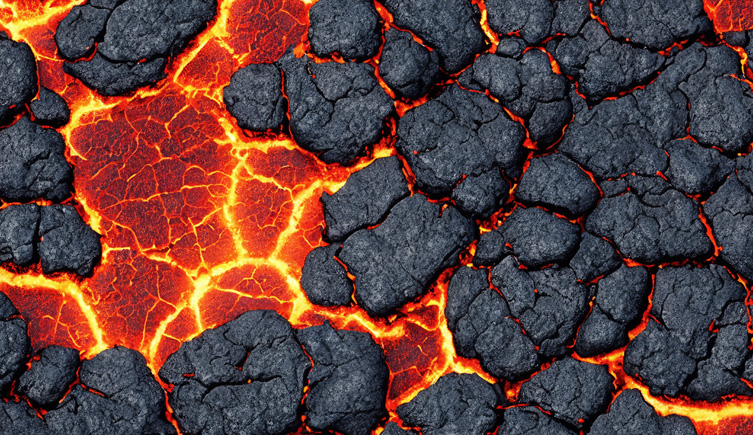Aerial image of lava