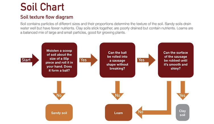 Flowchart showing how to determine soil types
