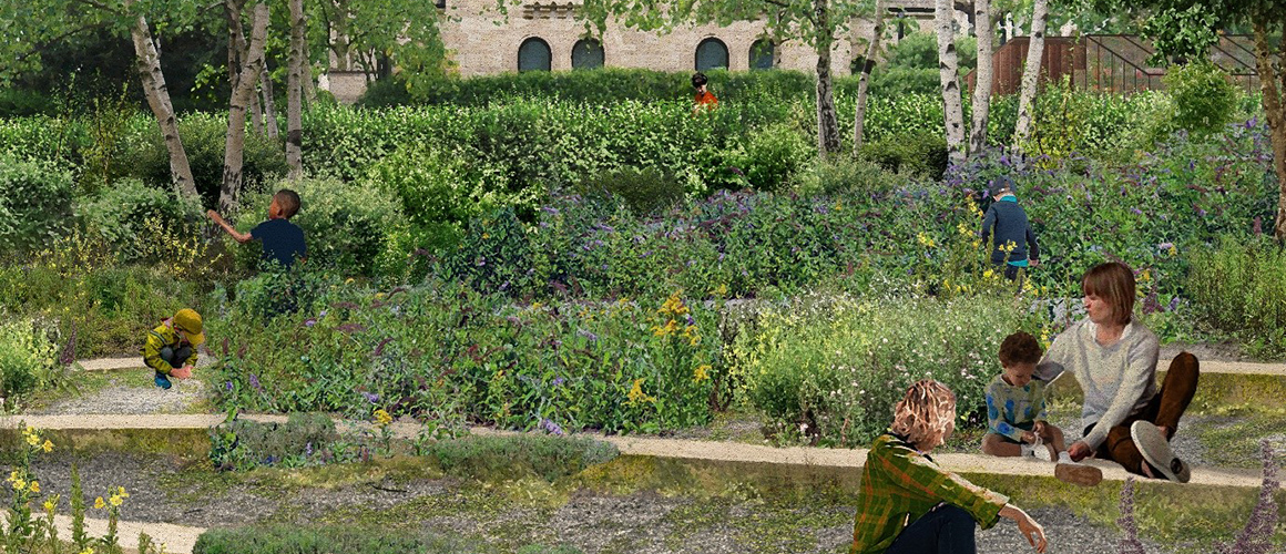 An illustration of the gardens