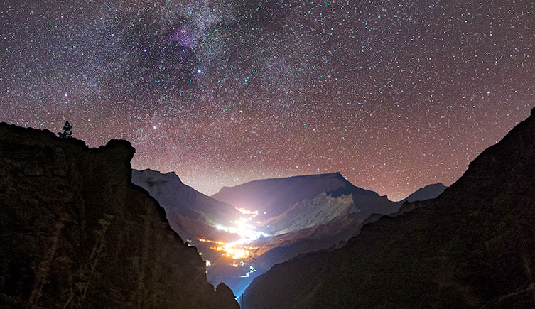 A sky at night over Gran Canaria , showing a myriad of stars