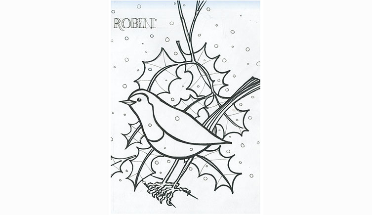Robin and Holly leaves