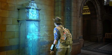 A photograph of Andy's clock glowing blue