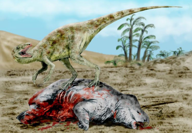 Presas comedoras de dinossauros primitivos