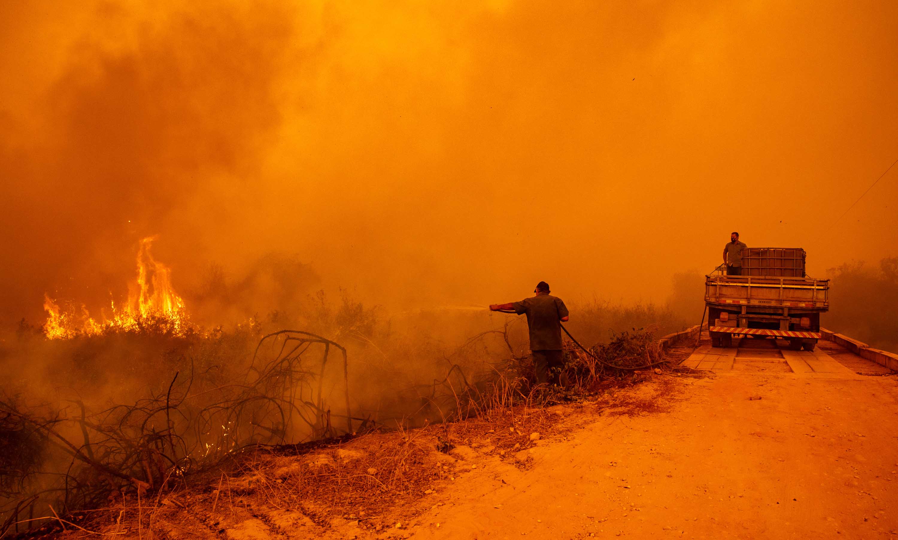 Fire on the roadside