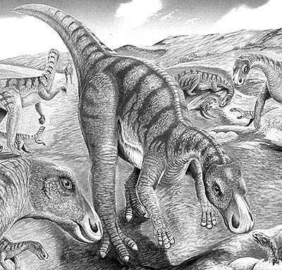 An artist's impression of Gilmoreosaurus